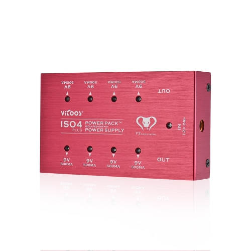 VITOOS ISO4PLUS Compact Guitar Effets Alimentation Bloc d'alimentation Station 8 Isolé DC 9V Sorties Max. 500 mA avec protection de court-circuit