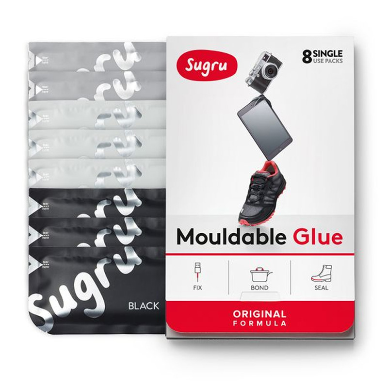 Sugru Mouldable Glue Black, White & Grey - 8 Pack