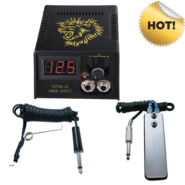 Hot Pro Digital LCD Tattoo Power Supply + Foot Petal + Clip cord For Tattoo Gun Needle Ink Grip Kits