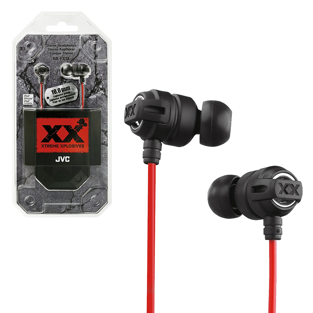 JVC Xtreme Xplosives XX In-Ear Canal Stereo Headphones 3.5mm Connection Plug, Case Included - Ref. HA-FX1X