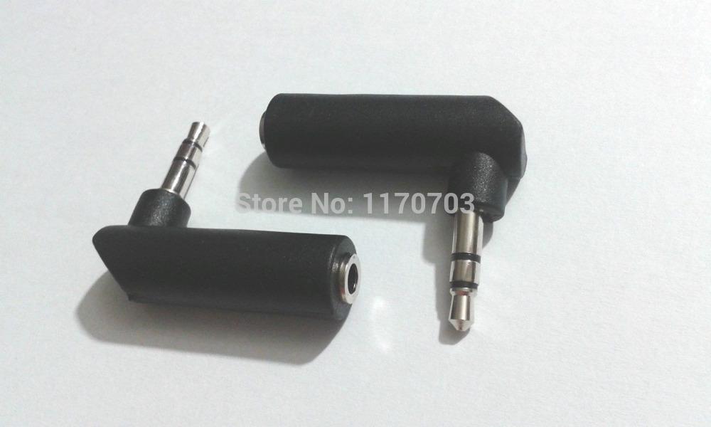 Wholesale 200 pcs 3.5mm Female to Male Stereo Audio Right Angle 90 degree Adapter