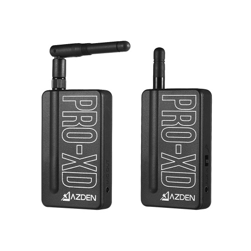 AZDEN i-Coustics PRO-XD 2.4GHz Digital Wireless Microphone System Include Transmitter Receiver Lapel microphone Auto Sync 35m+ Operating Range Compatible USB Charging for Smartphone DSLR Camera Camcorder