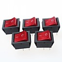 4-Pin Rocker Switches with Red Light Indicator 15A 250VAC (5-Piece Pack)
