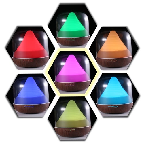 300ml Aromatherapy Essential Oil Diffuser Ultrasonic Air Humidifier Office Purifier Cool Mist Maker with 4 Timer Settings 7 LED Color Lights Auto Shut-off