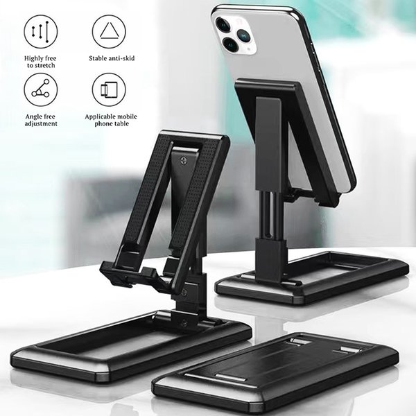 Foldable Tablet Mobile Phone Desktop Cellphone Holder Stand for iPad iPhone Samsung Desk Holders Adjustable Desk Bracket Smartphone Stands Mount