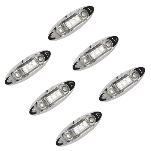 6pcs Trailer Truck Sidelights Clearance Side Marker Light with 3 LED Lights Lamps of Motor Trucks