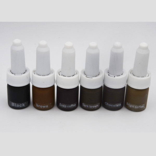 5pcs brown tattoo ink golden rose permanent makeup ink pigment for eyebrow lip tattoo with 12 colors to choose