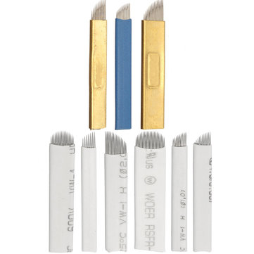 10Pcs/Pack Eyebrow Tattoo Microblade Needles Permanent Makeup Manual 3D Embroidery