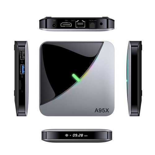 A95X F3 AIR Smart TV Box Android 9.0 8K décodage UHD 4K Lecteur multimédia 75fps Amlogic S905X3 4 Go / 32 Go 2.4G / 5G WiFi BT4.2 LAN RGB Light