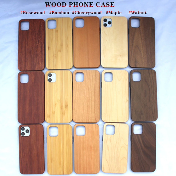 Factory Direct Genuine Wood Phone iPone 12 Pro Max 5 Colors Wooden Case with Soft TPU Shockproof Cover for Samsung