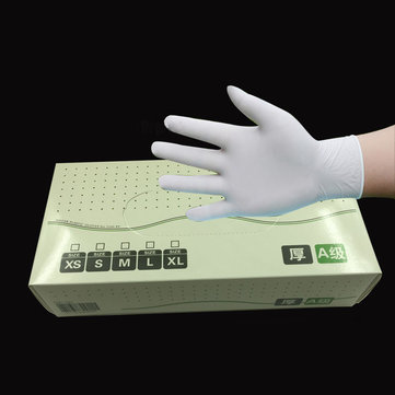 100Pcs/Box White Disposable Tattoo Rubber Gloves M Size For Semi Permanent Eyebrow Lip Tattoos
