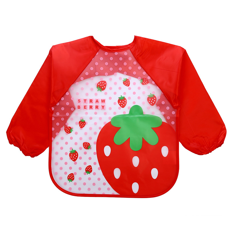 Baby Cartoon Print Long-sleeve Waterproof Bib
