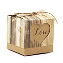 en forme de coeur en papier kraft faveur box-ensemble classique de 12