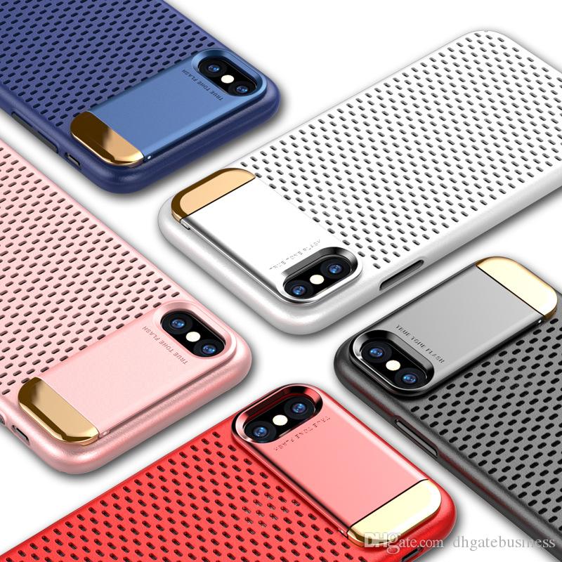 Remax Kick stand Case For Apple iPhone X Unique Honeycomb Cooling Heat Dissipation Stand Armor Shockproof Cover For iPhone X Case