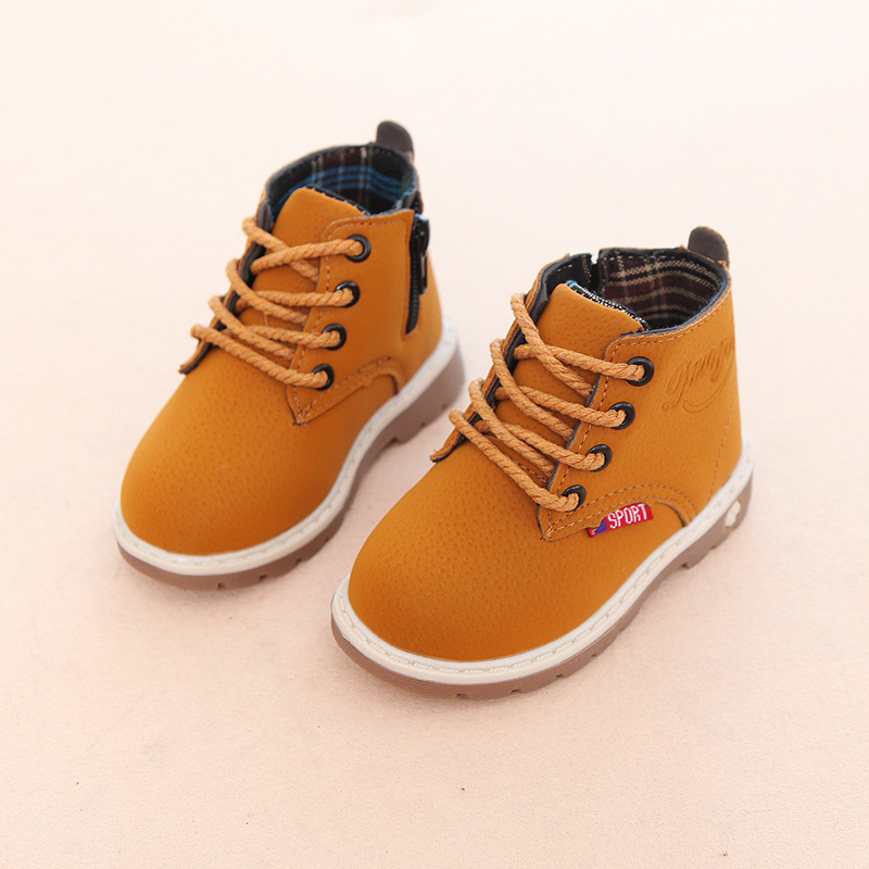 Trendy Solid Lace-up Martin Shoes for Toddler and Kid