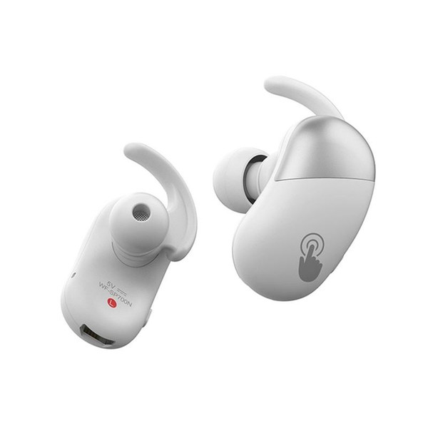 WF-SP700N Bluetooth Headset Bluetooth 5.0 Wireless Earbuds Stereo In-Ear Contact Headset,with Storage Bag(White)