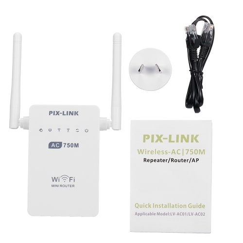 AC02 Dual Band 2,4 GHz / 5 GHz 750 Mbit / s Wifi Repeater