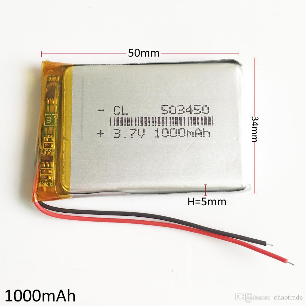 3.7V 1000mAh battery lithium ion Li-Po Rechargeable Battery packs 503450 cells For Mp3 GPS PSP Pocket E-books bluetooth RECORDER PEN