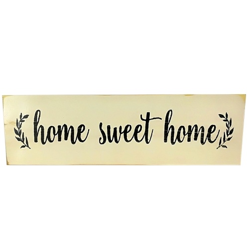 Home Sweet Home Script Design Large Rustic Wood Sign Distressed Solid Plaque Style 1