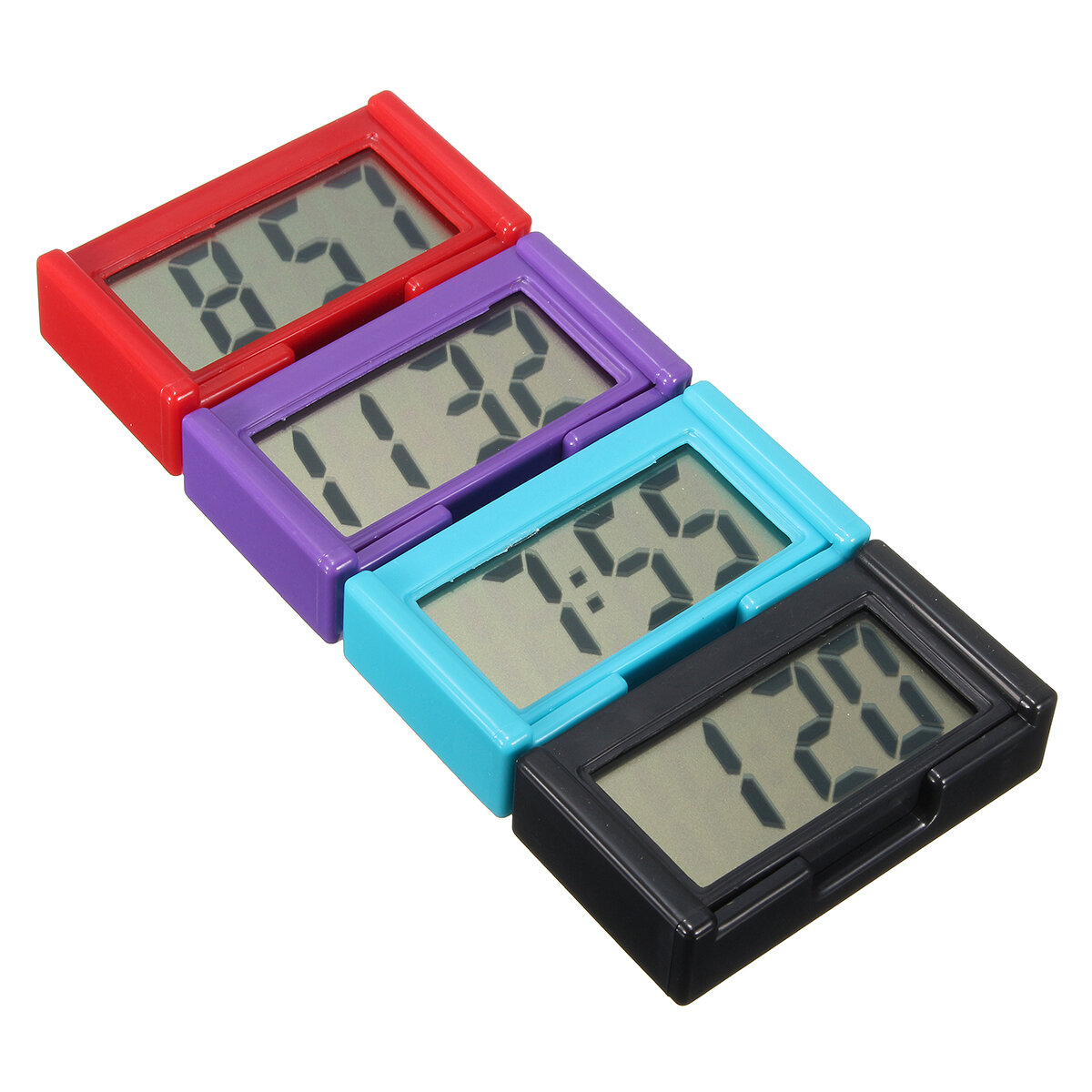 4 Farben Automotive Digital Car LCD Uhr Selbstklebende Stick On Time Portable