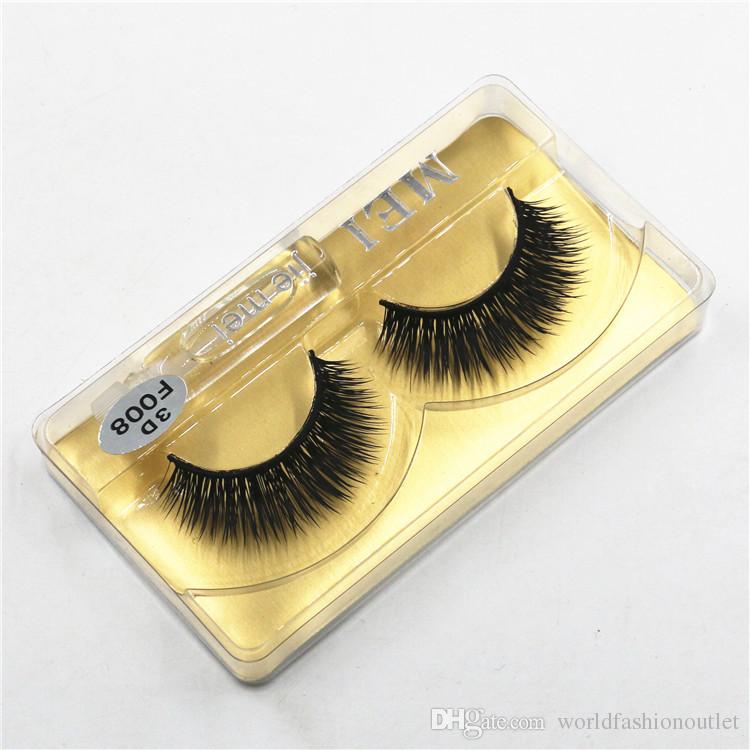 3D False Eyelashes Handmade Natural Long Thick Beautiful Eyelashes Fake Eye Lash Extensions Flair Short Black Terrier Strip Eye Lashes F008#