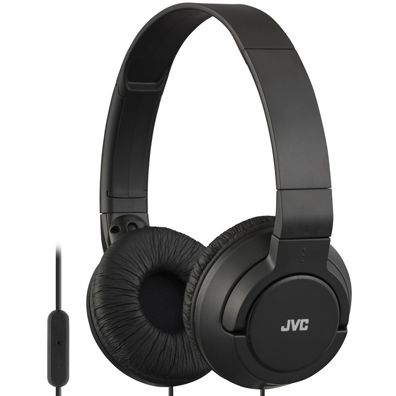 JVC Lightweight Powerful Bass Headphones with Remote and Microphone - Black (HASR185)