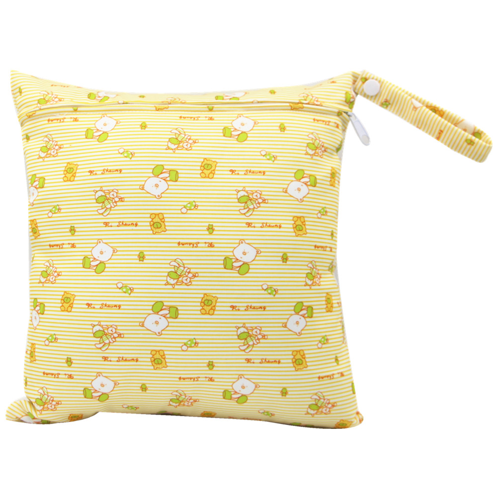 Bear Print Striped Waterproof Hanging Cloth Diaper Wet/Dry Bags