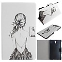 Beautiful Girl Pattern PU Leather Full Body Case with Card for Samsung Galaxy Tab S 8.4 T700