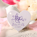 personnalisé étiquette de faveur en forme de coeur - amour pourpre (jeu de 60)