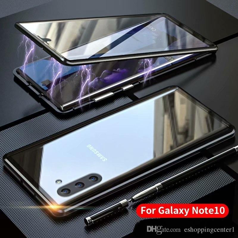 Hybrid Metal Magnetic Adsorption Full Tempered Glass Case For Samsung Galaxy Note 10 Note 10 Pro