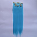 20 Inch Green Clip in Synthetic Heat-resistant temperature Straight Hair Extensions with 10 Clips            6