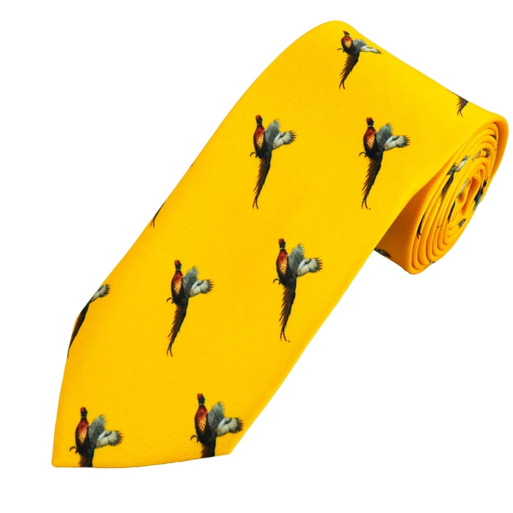 Yellow Flying Pheasant Country Tie