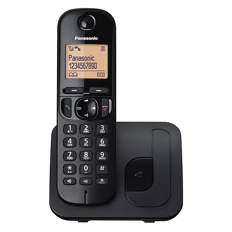 Panasonic Digital Cordless Phone with LCD Display - Black (KX-TGC210EB)