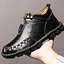 Men's Boots Combat Boots Work Boots Casual Daily Walking Shoes Leather Waterproof Mid-Calf Boots Dark Brown Black Winter