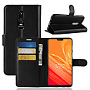 Case For OnePlus OnePlus 6 / One Plus 5 / OnePlus 5T Wallet / Card Holder / Flip Full Body Cases Solid Colored Hard PU Leather