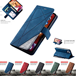 Leather Case For Samsung Galaxy A70 A50 A10 A20 A40 A51 A71 A81 A91 S20 S20Plus S20Ultra S10 S9 S8 Note 10 10Plus 9 8 Wallet Flip Cover Magnet Colorblock Phone Bag
