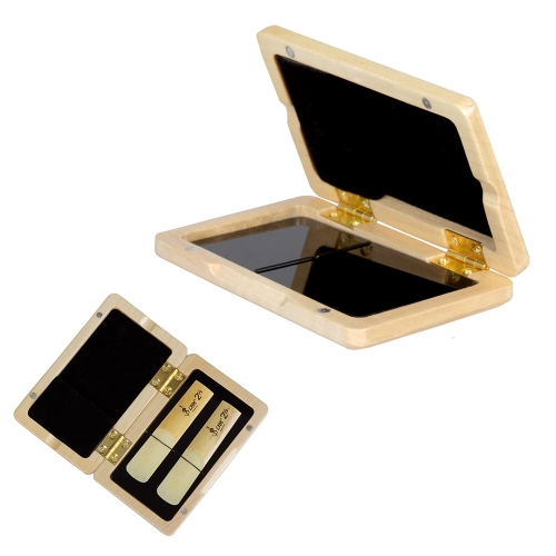 Boîtier en bois solide bois Reed boîte de support pour ténor / alto / clarinette saxophone soprano roseaux, 2pcs capacité