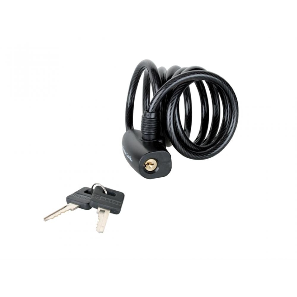 Masterlock Black Self Coiling Keyed Cable 1.8m x 8mm