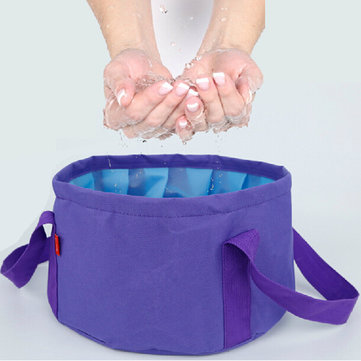 Portable Folding Wash Basin Outdoor Bucket Footbath Basins Travel Storage Bag