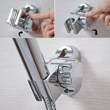 Adjustable Rotating Chrome ABS Bathroom Shower Head Holder Wall Mounted Bracket