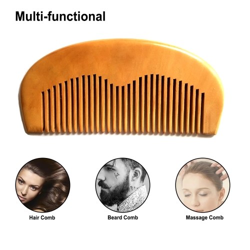 1PC Wooden Hair Comb Portable Man's Beard Comb Anti-static Hair Beard Comb Wood Massage Comb