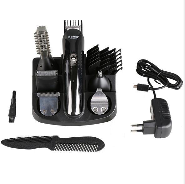 kemei 100-240v kemei 5 in 1 electric shaver hair trimmer titanium clipper beard razor men styling tools shaving machine for barb