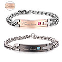 Fête des valentine de titane acier amateurs de bijoux personnalisés en or / bracelets noirs (une paire)