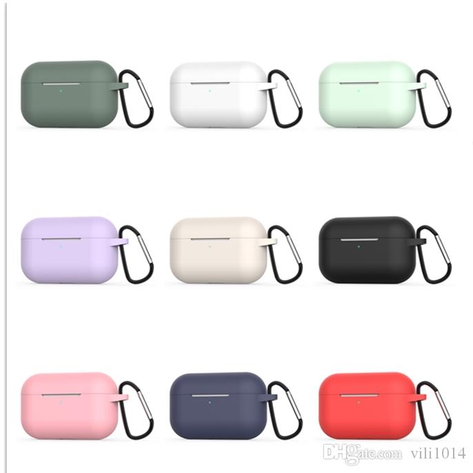 For AirPods Pro Case 2019 Soft TPU Silicone Wireless Bluetooth Headphones Protective Cover For Air Pods Pro Case With Hook