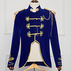 Prince Royal Navy Aristocrat Vintage Medieval Coat Mess Jacket Men's Costume Blue Vintage Cosplay Party Halloween Long Sleeve