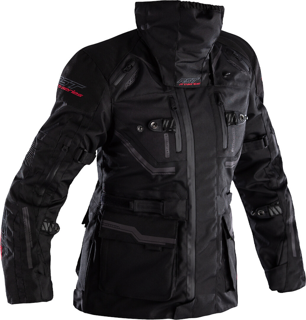RST Pro Series Paragon 6 Ladies Airbag Motorcycle Textile Jacket, black, Size XL for Women, black, Size XL for Women