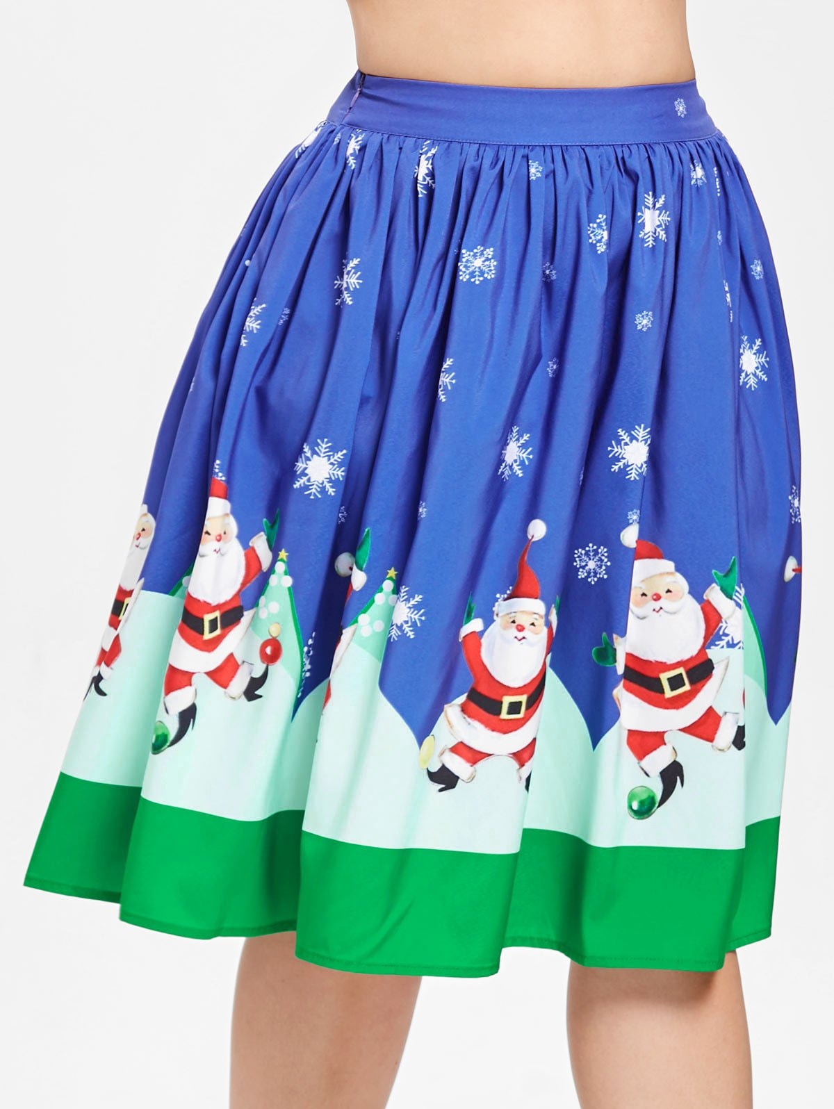 Christmas Plus Size Midi Flowy Skirt
