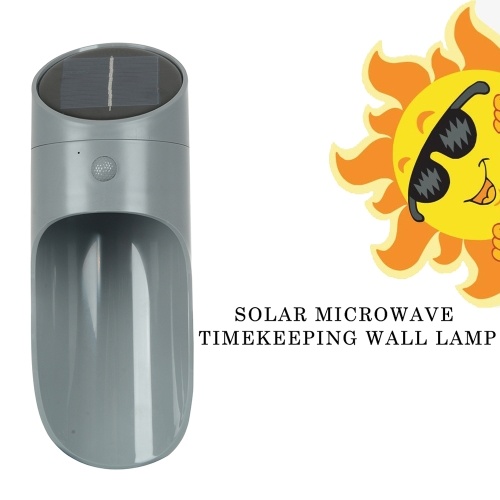 Solar Power Microwave Radar Sensor Timekeeping LED Light Wall Lamp