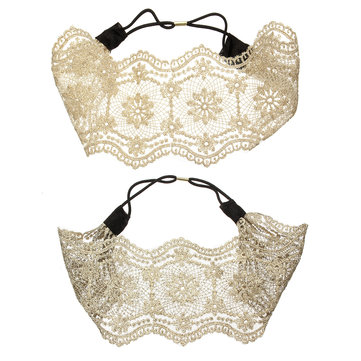 Retro Lace Headband Wide Headwraps Hair Accessories Womens Girls