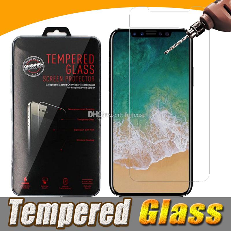 9H Premium Clear Transparent Tempered Glass Screen Protector Film Guard For iPhone XS Max XR X 8 7 6 Plus 5 SE Shockproof with Package